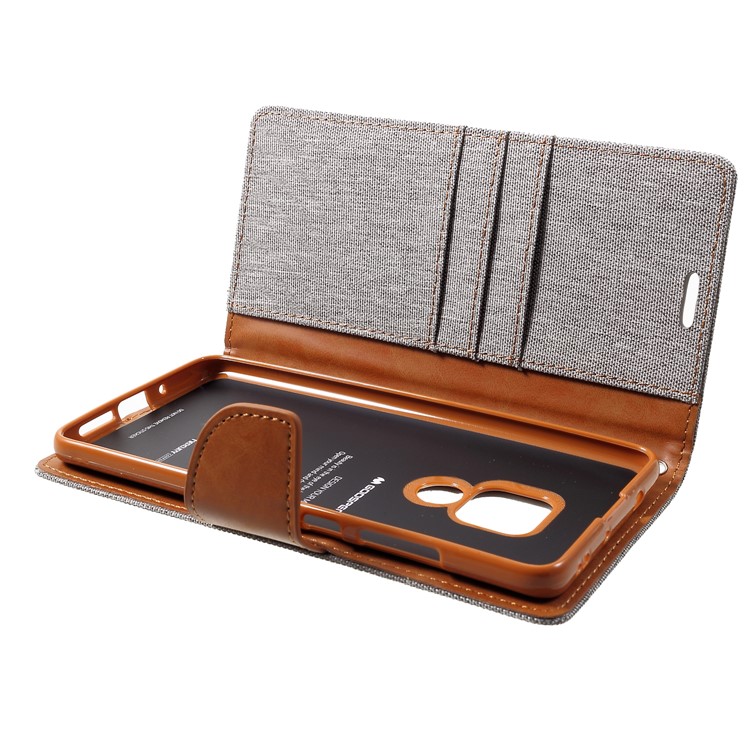 MERCURY GOOSPERY Canvas Diary Leather Phone Shell for Huawei Mate 20 - Grey-6