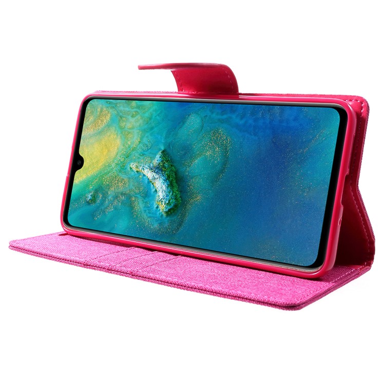 MERCURY GOOSPERY Canvas Leder Tagebuch Aus Leder Für Hua Mate 20 - Rose-4