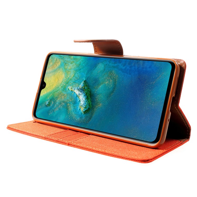 MERCURY GOOSPERY Handytasche Aus Canvas-Tagebuch Aus Leder Für Huawei 20 - Orange-4