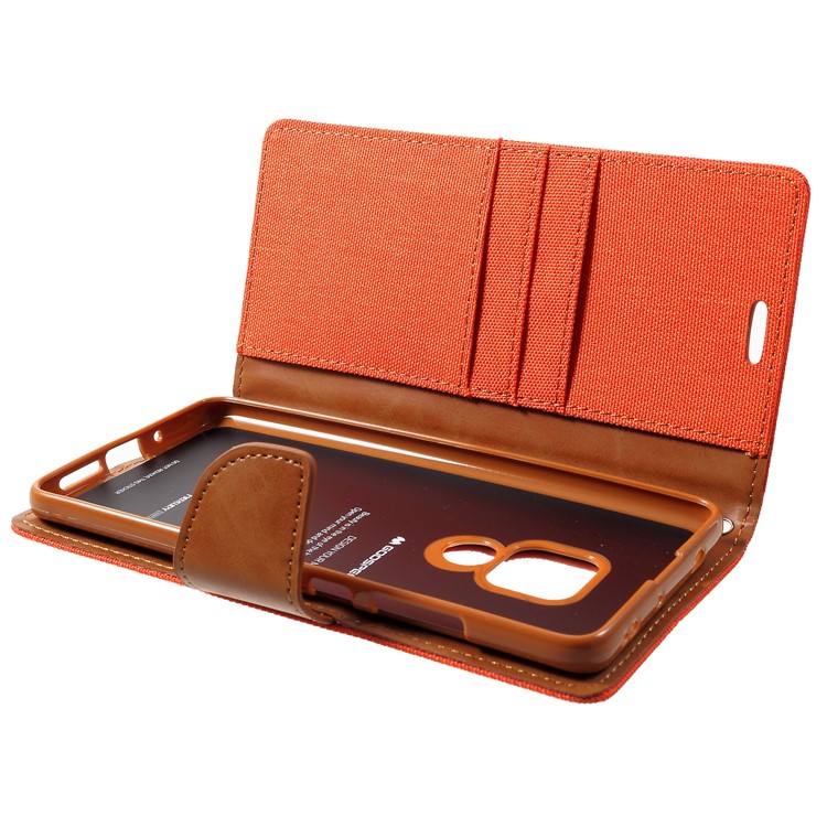 MERCURY GOOSPERY Handytasche Aus Canvas-Tagebuch Aus Leder Für Huawei 20 - Orange-6