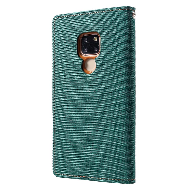 MERCURY GOOSPERY Холст Дневник Кожаный Чехол Для Мобильного Телефона Для Huawei Mate 20 - Зеленый-2