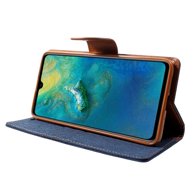 MERCURY GOOSPERY Canvas Diary Leather Mobile Phone Shell for Huawei Mate 20 - Dark Blue-4
