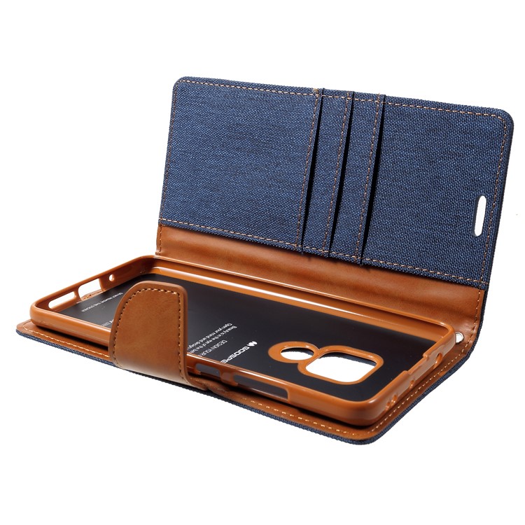 MERCURY GOOSPERY Canvas Diary Leather Mobile Phone Shell for Huawei Mate 20 - Dark Blue-6