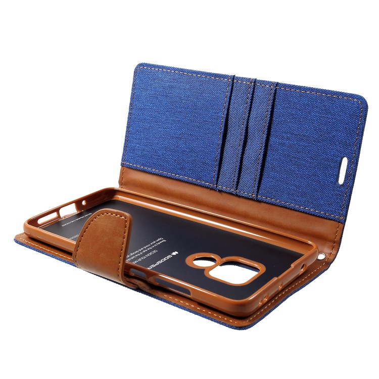 MERCURY GOOSPERY Canvas Diary Leather Case Accessory for Huawei Mate 20 - Baby Blue-6