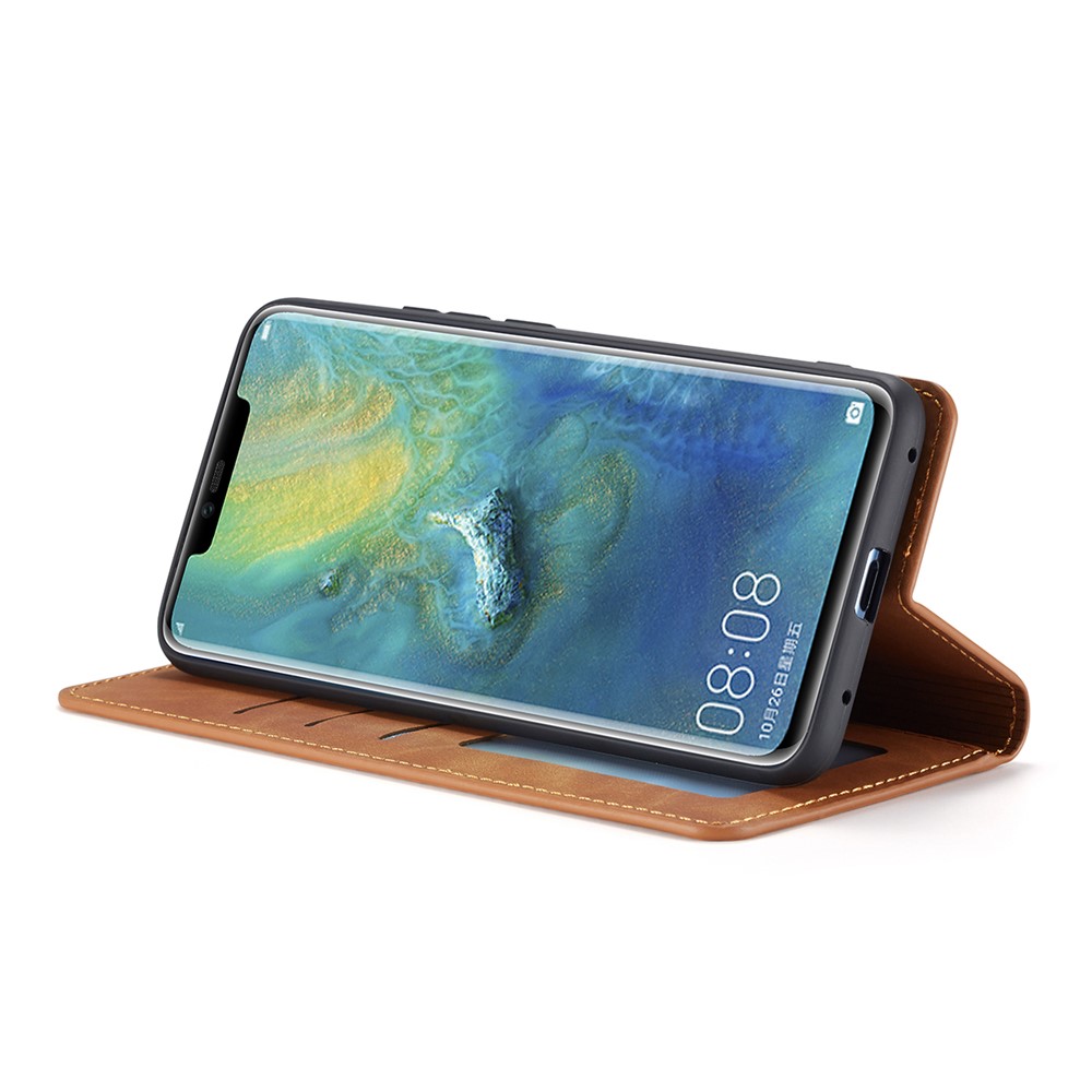 FORWENW Funda De Cuero Con Soporte De PU Auto Absorbente Para Huawei Mate 20 Pro - Marrón-11