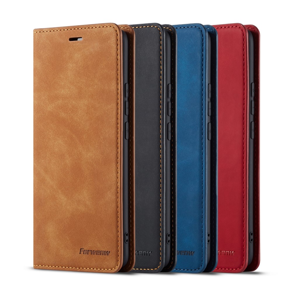 FORWENW Funda De Cuero Con Soporte De PU Auto Absorbente Para Huawei Mate 20 Pro - Marrón-12