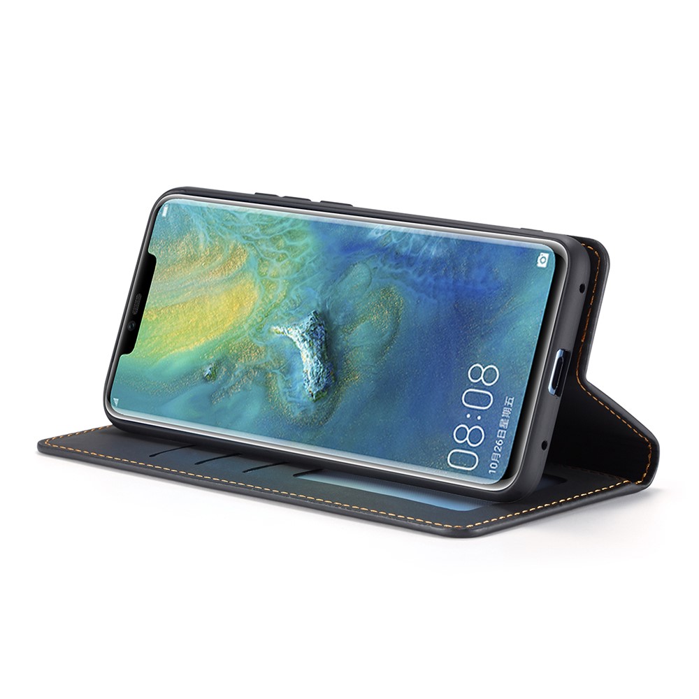 FORWENW Fantasy Series Auto-absorbed Silky Touch Leather Wallet Stand Cover for Huawei Mate 20 Pro - Black-5