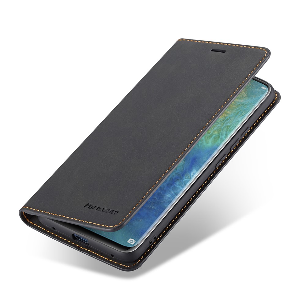 FORWENW Fantasy Series Auto-absorbed Silky Touch Leather Wallet Stand Cover for Huawei Mate 20 Pro - Black-6