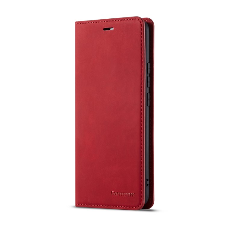 FORWENW Auto-absorvido PU Carteira De Couro Stand Shell Para Huawei Mate 20 Pro - Vermelho-2