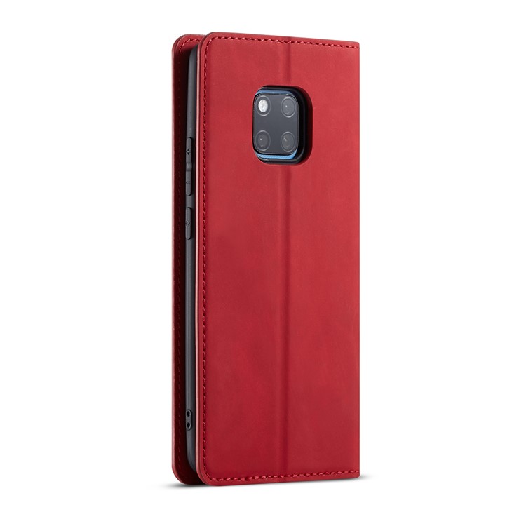 FORWENW Auto-absorvido PU Carteira De Couro Stand Shell Para Huawei Mate 20 Pro - Vermelho-3