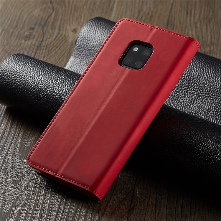 FORWENW Auto-absorvido PU Carteira De Couro Stand Shell Para Huawei Mate 20 Pro - Vermelho-8