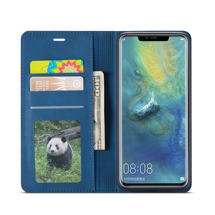 FORWENW Fantasy Series Auto-absorbed Silky Touch Leather Wallet Stand Casing for Huawei Mate 20 Pro - Blue-4