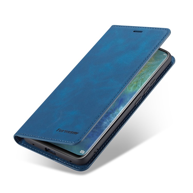 FORWENW Fantasy Series Auto-absorbed Silky Touch Leather Wallet Stand Casing for Huawei Mate 20 Pro - Blue-6