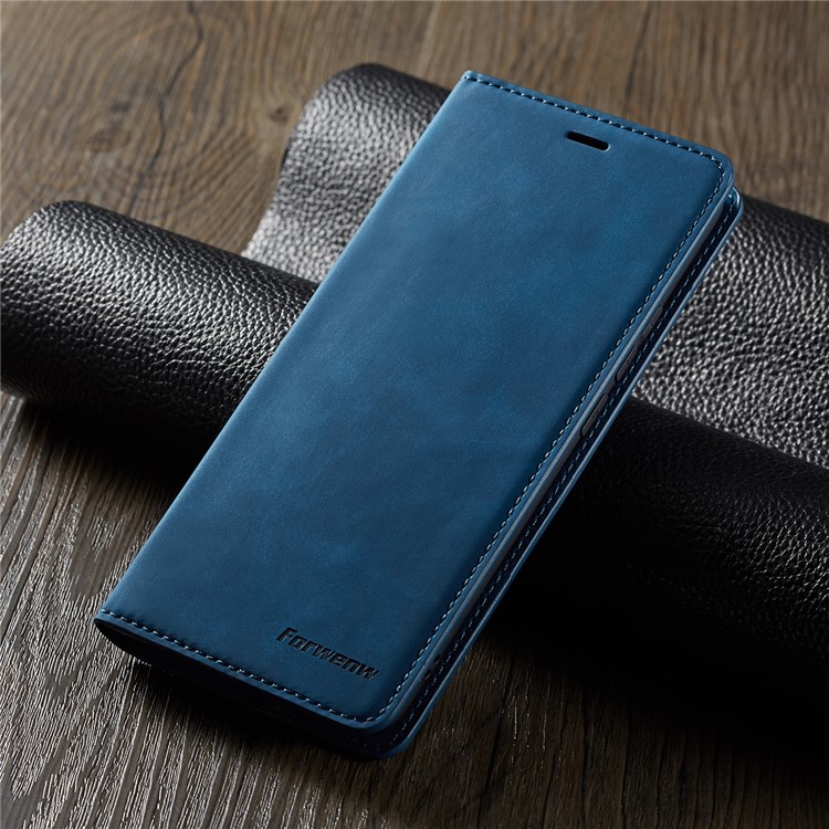 FORWENW Fantasy Series Auto-absorbed Silky Touch Leather Wallet Stand Casing for Huawei Mate 20 Pro - Blue-7