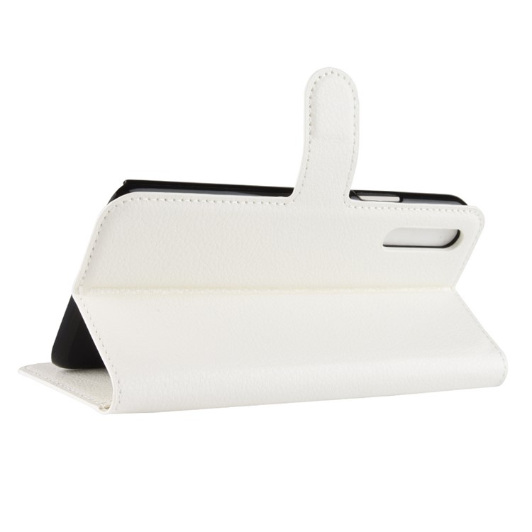 Litchi Skin Wallet Leather Stand Cover for Huawei Honor Magic 2 - White-10