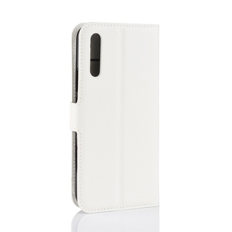 Litchi Skin Wallet Leather Stand Cover for Huawei Honor Magic 2 - White-11