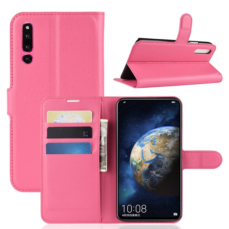 Кожаный Чехол-подставка Из Кожи Личи Для Huawei Honor Magic 2 - Роза-1