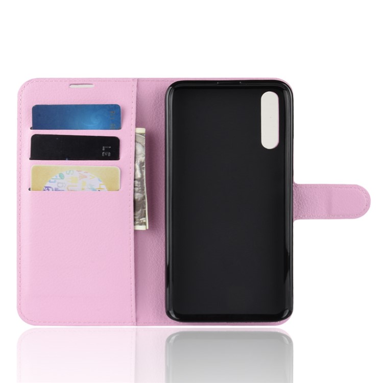 Litchi Skin Leather Wallet Case for Huawei Honor Magic 2 - Pink-5