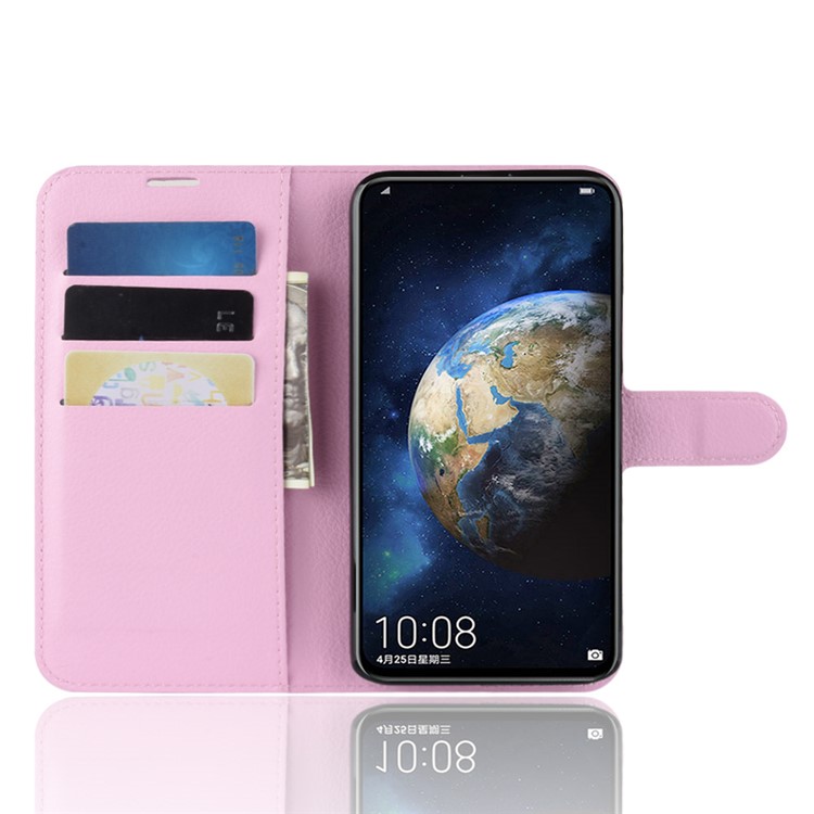 Litchi Skin Leather Wallet Case for Huawei Honor Magic 2 - Pink-7