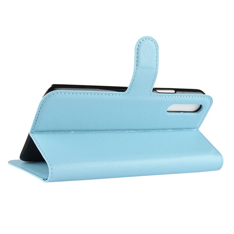 Litchi Skin Leather Wallet Cover for Huawei Honor Magic 2 - Baby Blue-9