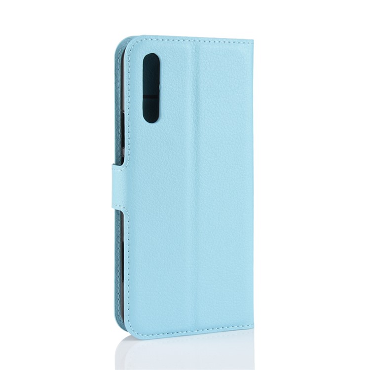 Litchi Skin Leather Wallet Cover for Huawei Honor Magic 2 - Baby Blue-12