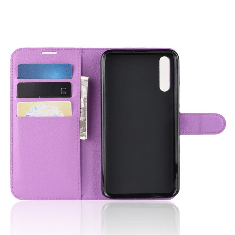Litchi Skin Magnetic Leather Stand Case for Huawei Honor Magic 2 - Purple-5