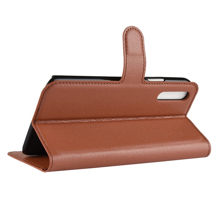 Litchi Skin Magnetic Leather Stand Cover for Huawei Honor Magic 2 - Brown-9
