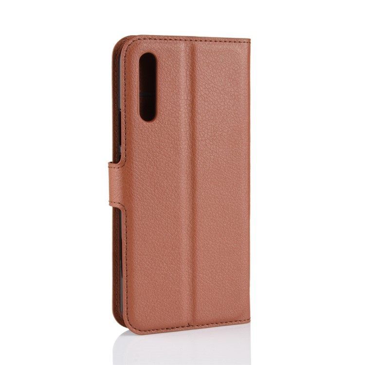 Litchi Skin Magnetic Leather Stand Cover for Huawei Honor Magic 2 - Brown-11