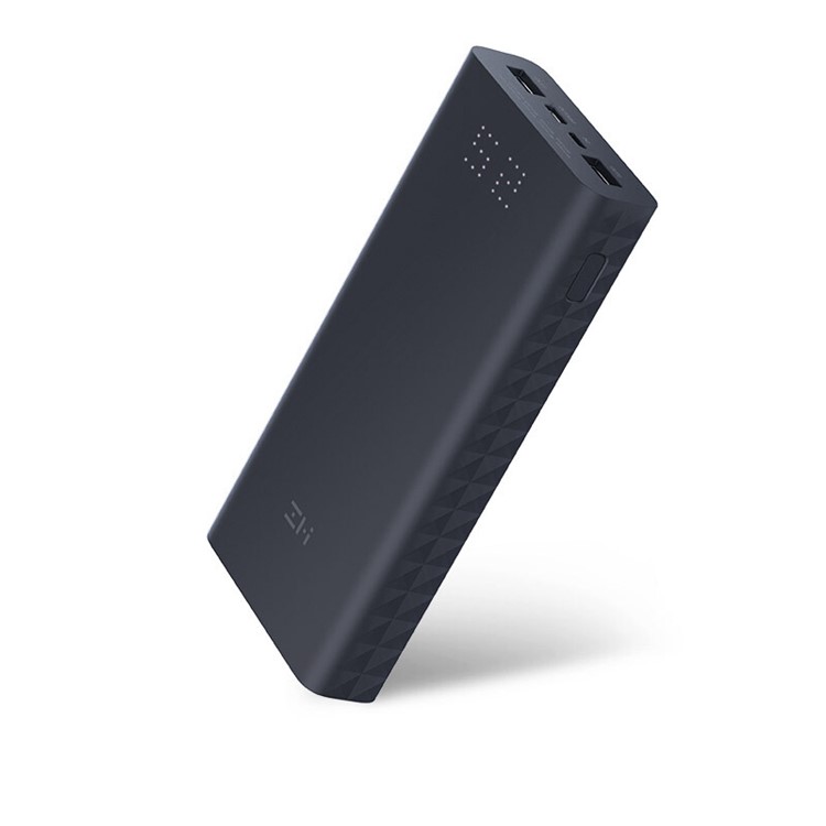 Banco De Potência De Carga Rápida ZMI QB822 20000mah Com Portas De Entrada Duplas Tipo USB Micro-c - Preto-2