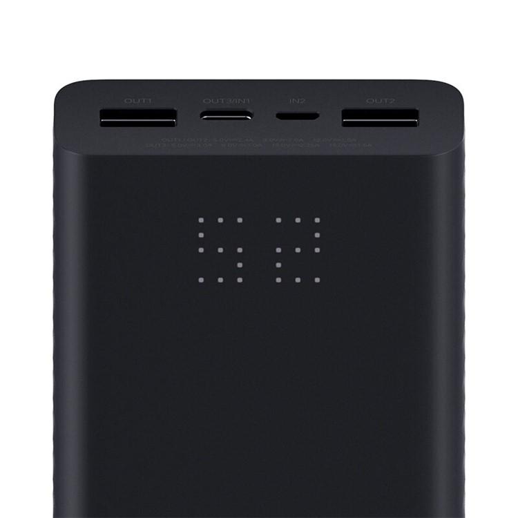 Banco De Potência De Carga Rápida ZMI QB822 20000mah Com Portas De Entrada Duplas Tipo USB Micro-c - Preto-4