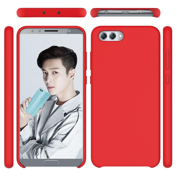 Liquid Silicone Mobile Phone Shell for Huawei Honor V10 / View 10 - Red-1
