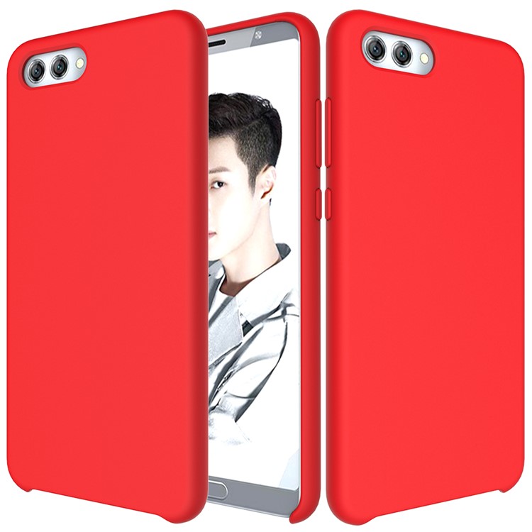 Liquid Silicone Mobile Phone Shell for Huawei Honor V10 / View 10 - Red-2