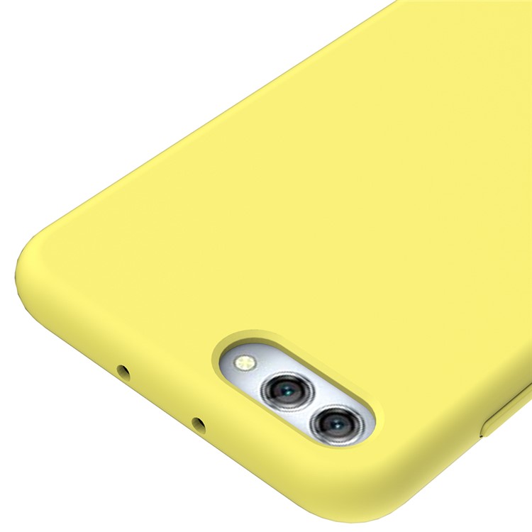 Liquid Silicone Protection Back Cover for Huawei Honor V10 / View 10 - Yellow-3
