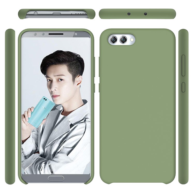 Liquid Silicone Protection Back Shell for Huawei Honor V10 / View 10 - Green-1