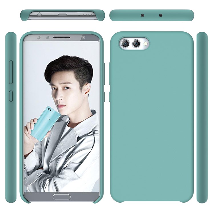 Liquid Silicone Phone Case for Huawei Honor V10 / View 10 - Cyan-1