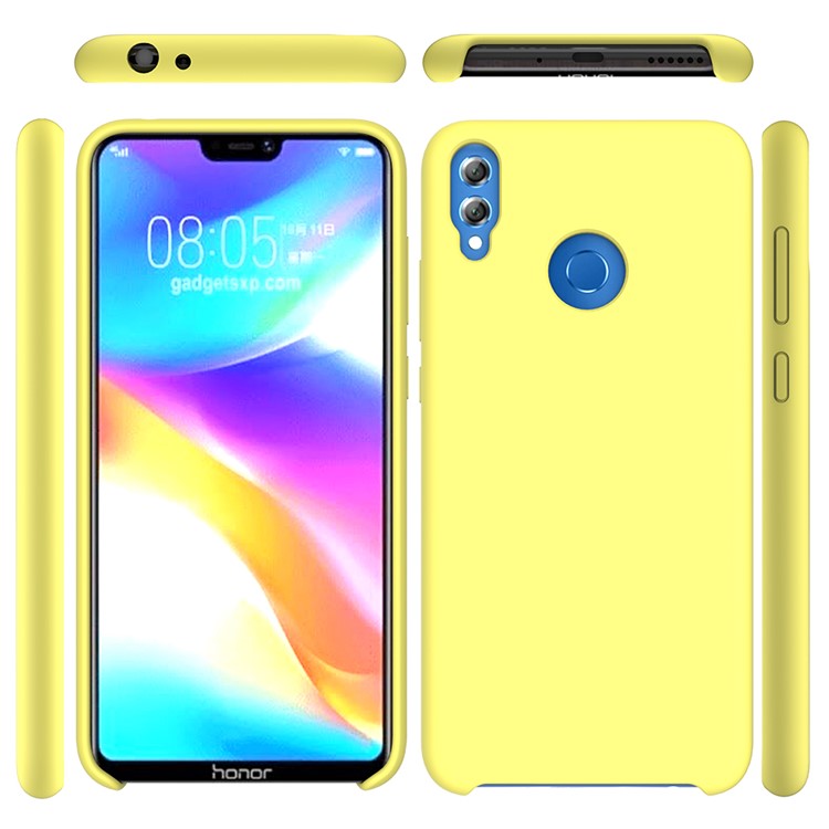Liquid Silicone Protective Case for Huawei Honor 8X / Honor View 10 Lite - Yellow-1