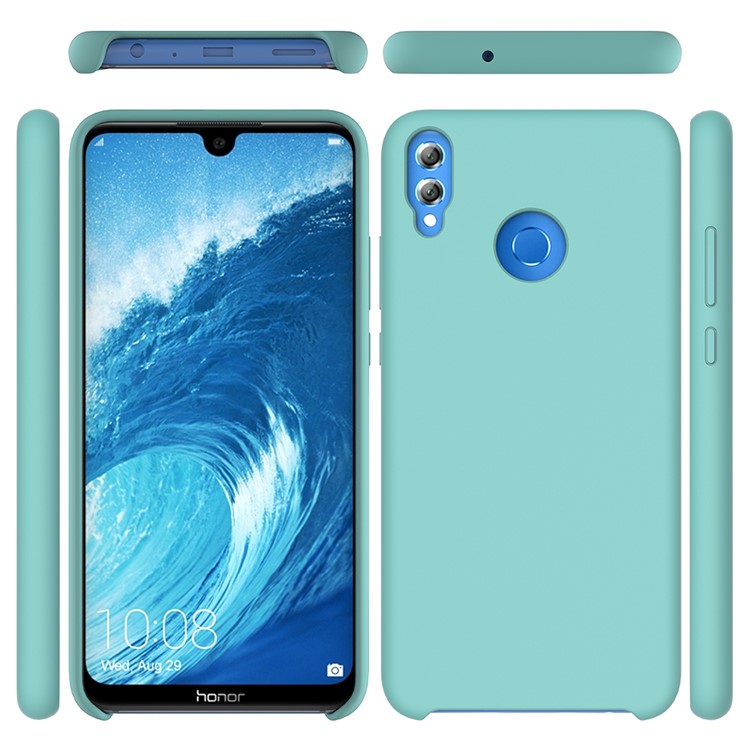 Liquid Silicone Protector Shell Case for Huawei Honor 8X / Honor View 10 Lite - Cyan-1