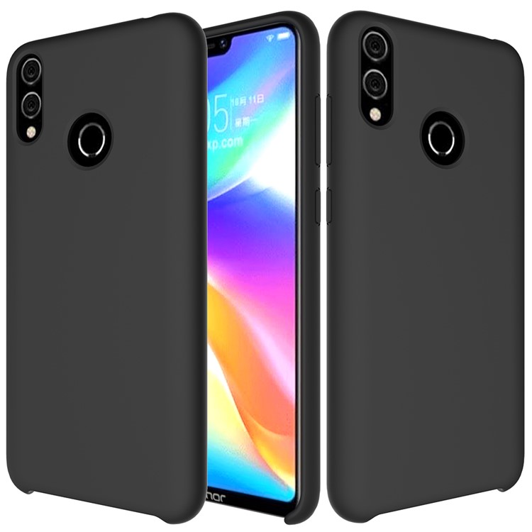 Liquid Silicone Protector Case for Huawei Honor 8C - Black-2
