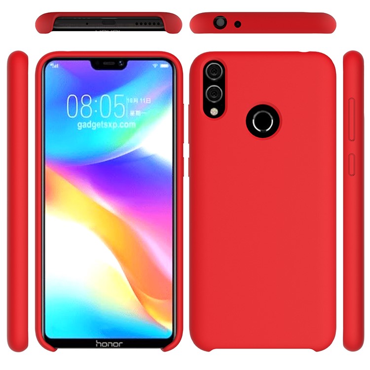 Liquid Silicone Protector Shell for Huawei Honor 8C - Red-1