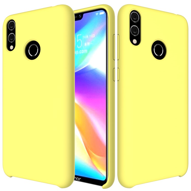 Liquid Silicone Protector Back Case for Huawei Honor 8C - Yellow-2
