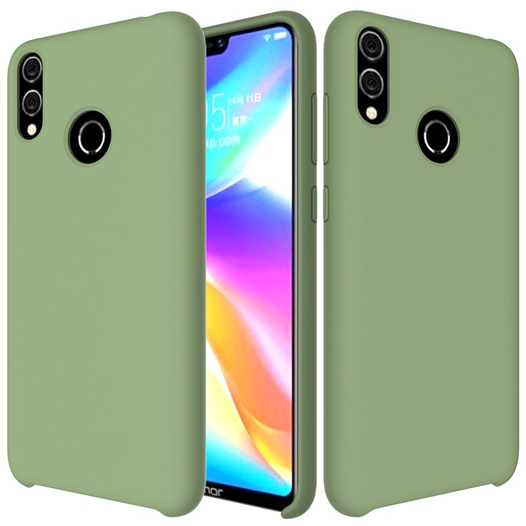 Liquid Silicone Protector Back Cover for Huawei Honor 8C - Green-2