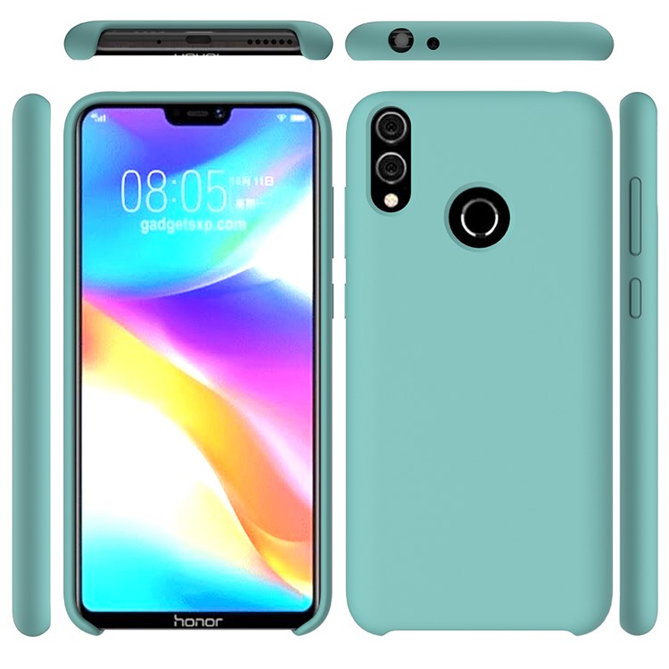 Liquid Silicone Protector Back Shell for Huawei Honor 8C - Cyan-1
