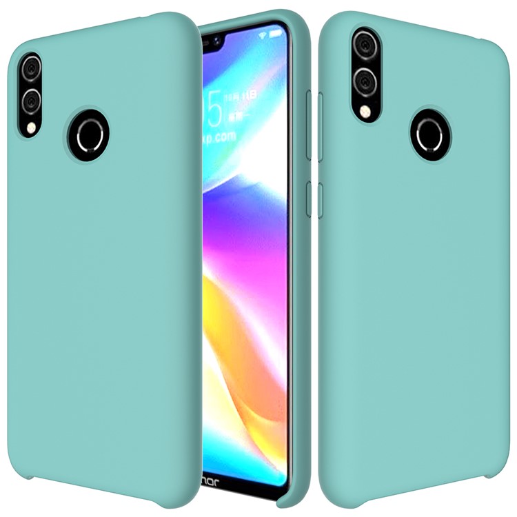 Liquid Silicone Protector Back Shell for Huawei Honor 8C - Cyan-2
