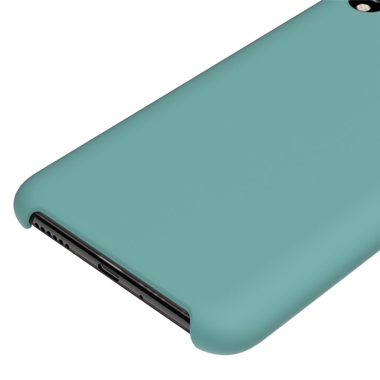 Liquid Silicone Protector Back Shell for Huawei Honor 8C - Cyan-4