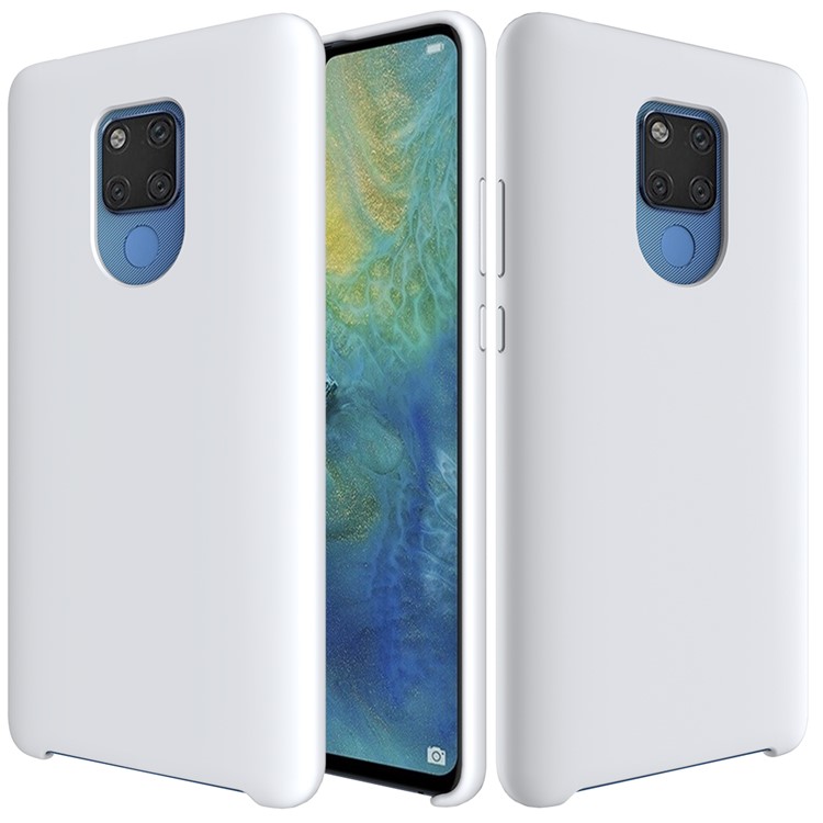 Liquid Silicone Back Cover for Huawei Mate 20 X - White-2