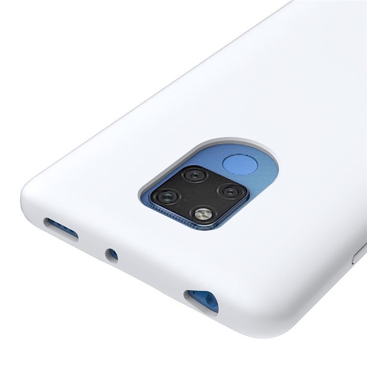 Liquid Silicone Back Cover for Huawei Mate 20 X - White-3
