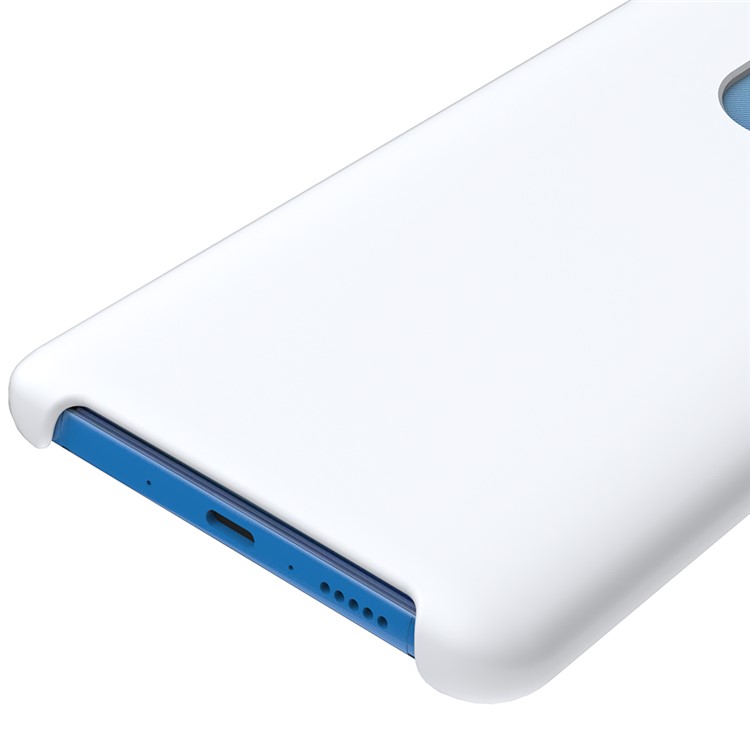 Liquid Silicone Back Cover for Huawei Mate 20 X - White-4