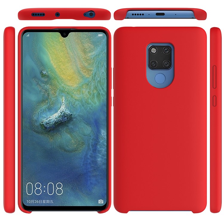 Coque Dorsale En Silicone Liquide Pour Huawei Mate 20 X - Rouge-1