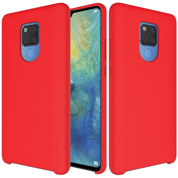 Coque Dorsale En Silicone Liquide Pour Huawei Mate 20 X - Rouge-2