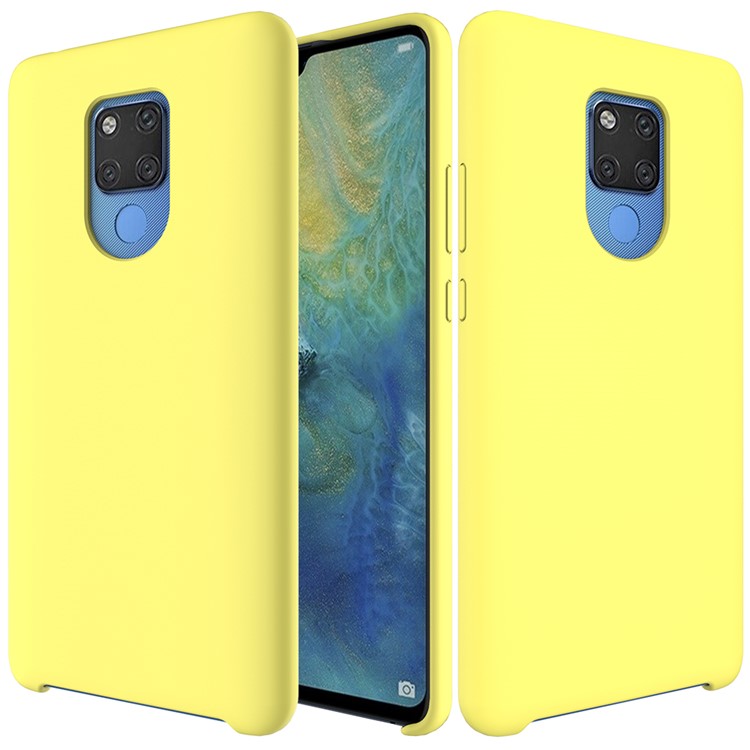 Liquid Silicone Phone Cover for Huawei Mate 20 X - Yellow-2